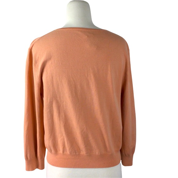 Spenser Jeremy Coral Silk Blend Cardigan Sweater, Large - Picture 4 of 6